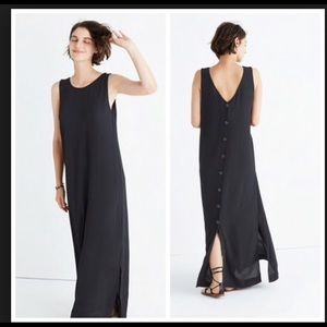 NWT Madewell Black “lakeshore” maxi dress, size XS
